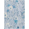5' X 8' Sky Blue And Denim Blue Floral Washable Indoor Outdoor Area Rug-1